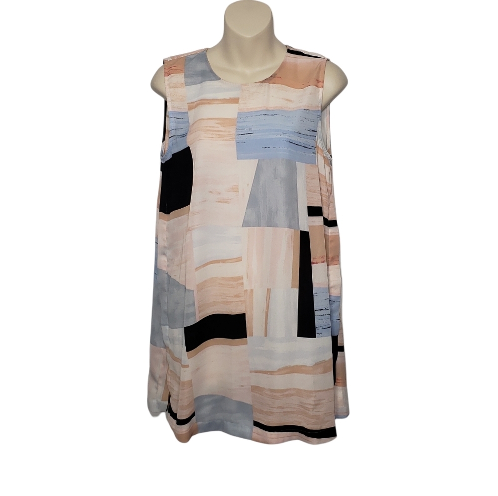 VINCE CAMUTO abstract print tunic small